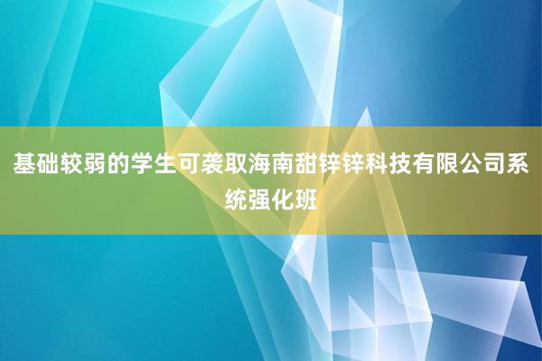 基础较弱的学生可袭取海南甜锌锌科技有限公司系统强化班