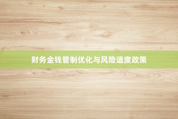 财务金钱管制优化与风险适度政策
