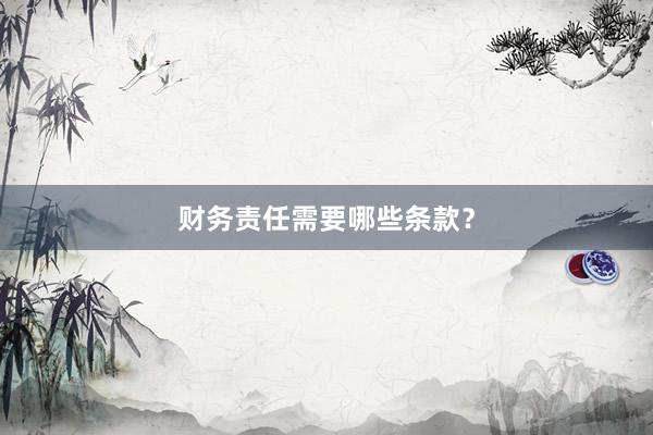 财务责任需要哪些条款？